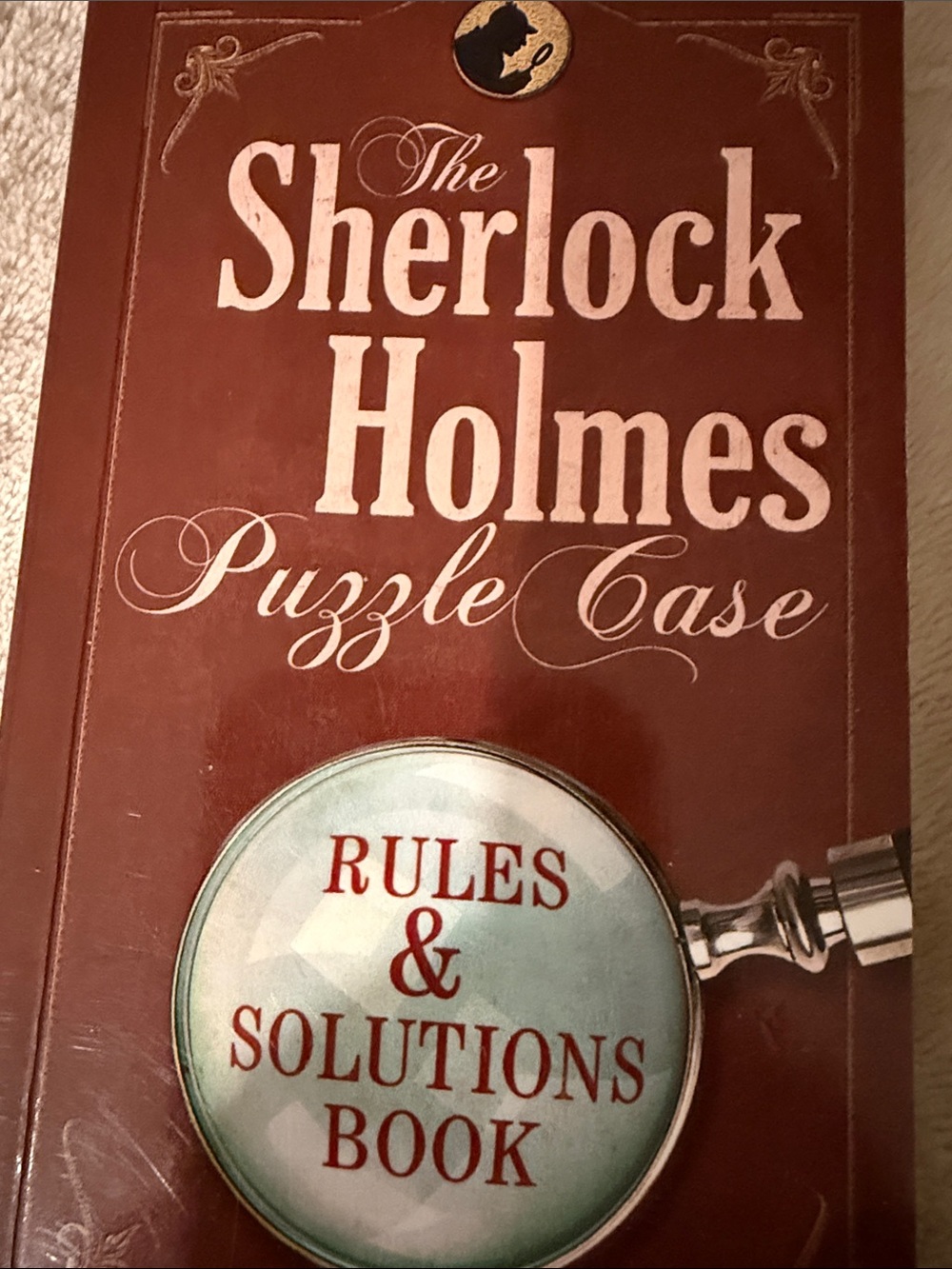 Sherlock Holmes Puzzle Case - Brown Cover with Red & Cream Accents
